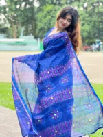 এমব্রয়ডারি ও স্ক্রিন প্রিন্ট শাড়ি - Image 5