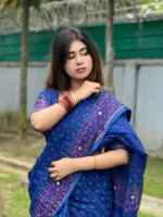 এমব্রয়ডারি ও স্ক্রিন প্রিন্ট শাড়ি - Image 4