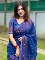 এমব্রয়ডারি ও স্ক্রিন প্রিন্ট শাড়ি